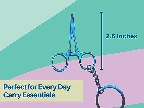 Artman Instruments Hemostat Mayo Hegar Mosquito Forceps Keychain - Stainless Steel Novelty Gift for Medical Professionals, Dentist, Fish Clamp Forceps (Blue) - color: Blue