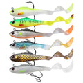 GOTOUR Pre-Rigged Soft Fishing Lures with Weedless Hook, Lifelike Paddle Tail Swimbaits for Bass Fishing, Freshwater & Saltwater Fishing Bait, Fishing Tackle for Bass, Pike, Trout, and Walleye - color: B2-3.5"-0.45oz
