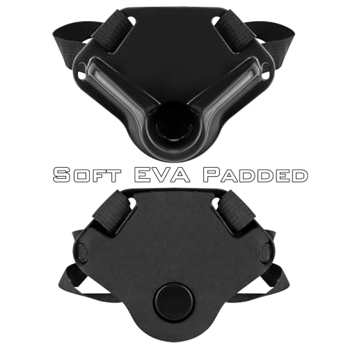 SANLIKE 2PCS Adjustable Fishing Fighting Belt ABS Rod Waist Support Tackle | Soft EVA cushion eases belly pressure, quick adjust waist strap, deep rod slot, bonus metal clip for small tackle storage - color: Black Fishing Belt-- 2pcs
