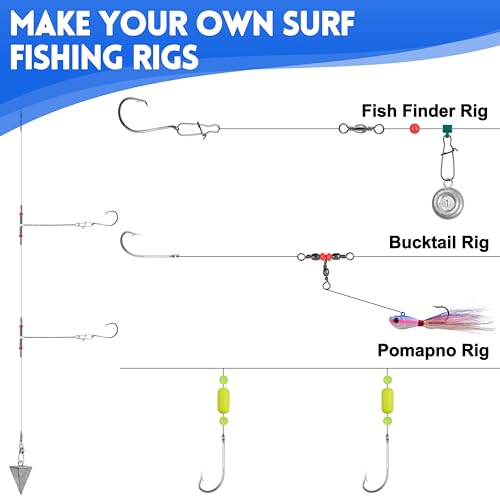 150pcs Ocean Saltwater Fishing Lures Surf Tackle Kit Fish Finder Rigs Bucktail Jig Pompano Float Pyramid Sinker Disc Weight Wire Leader Accessories