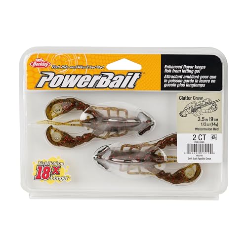 Berkley PowerBait Clatter Craw Fishing Soft Bait - color: Watermelon Red