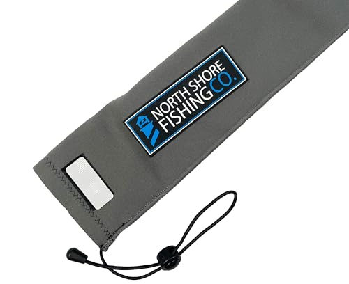 Premium Neoprene Fishing Rod Sleeve – Floating, Puncture Resistant, Labeled Protective Sock for Casting, Spinning, Trolling Fishing Rods - color: Grey, size: 68", style: Casting/Trolling