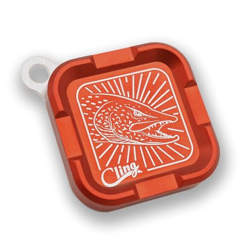 Cling Fishing Products Mag Grab® Mini – Compact Magnetic Fly Holder/Fly Patch & Organizer for Fly Fishing Vest, hat, Waders and Fishing Packs (Center of Attention, Orange) - color: Orange, style: Center of Attention