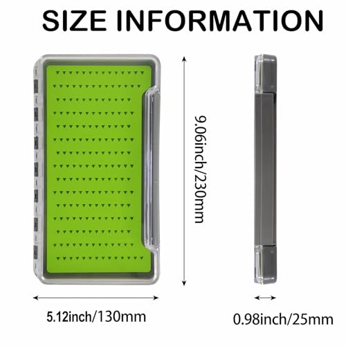 Aventik Waterproof Fly Box Clear Lid with Deep Design Silicone Tackle Box for Large Flies & Jig Heads Durable Lightweight Fly Fishing Storage Case(H048XLB-SF) - style: H048XLB-SF