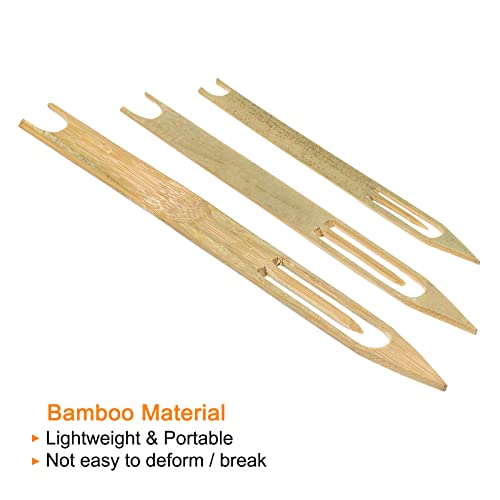 PATIKIL Netting Needle Shuttles Kit, Bamboo Fishing Net Repair Line Mending Tool - size: 120x11x3mm,165x13x3mm,200x17x5mm