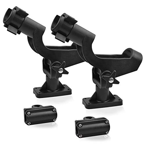 Fishing Rod Holders for Boat Adjustable Fishing Pole Holder with Large Clamp Folding Rod Racks Holder - color: 2pcs #5 Multi-Positional Mounting