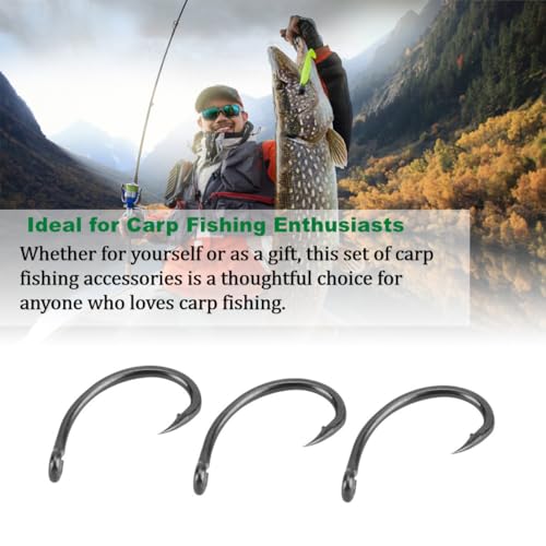 30 Pcs Carp Fishing Ronnie Rig Hook Bait Stoppers and Screws Terminal Tackle Set for Easy Bait Connection Carp Fishing Accessories Equipment Kit