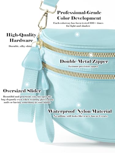 Pure Colour Crossbody Bag Bum Bag for Women,Spacious Purse Fanny Packs Belt Bag,Oversized Bum Bag (Colour Bum Bag-Ice Blue) - color: Colour Bum Bag-Ice Blue