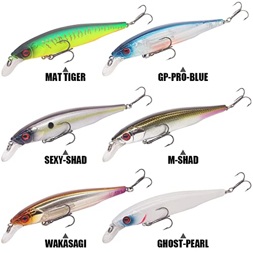 XFISHMAN Jerkbait Kit - Minnow Lure - Suspending - Bass, Smallmouth Bass, Walleye, Largemouth Bass - 1 Piece - color: Assorted, size: 85mm（3-1/3"in）