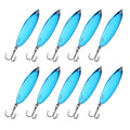 Fishing Spoons Lures, Metal Saltwater Treble Trout Lures Jigging Spoon with Treble Hooks Casting Spinner Baits - color: Blue, size: 10g / 3/8oz