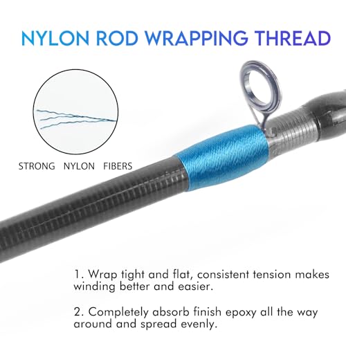 Aventik Fishing Rod Wrapping Thread for Guide Building 500D/100YDS 8PCS Nylon Thread Fishing Rod Repair Kit Fishing Rod Building Supplies - style: 8 Pack Rainbow Color Nylon Thread