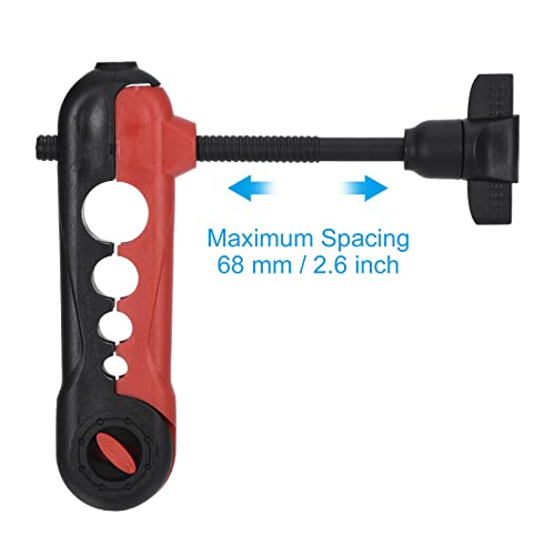 Fishing Line Spooler, Fishing Reel Spool Station Tool Adjustable for Various Sizes Rod, Black Red