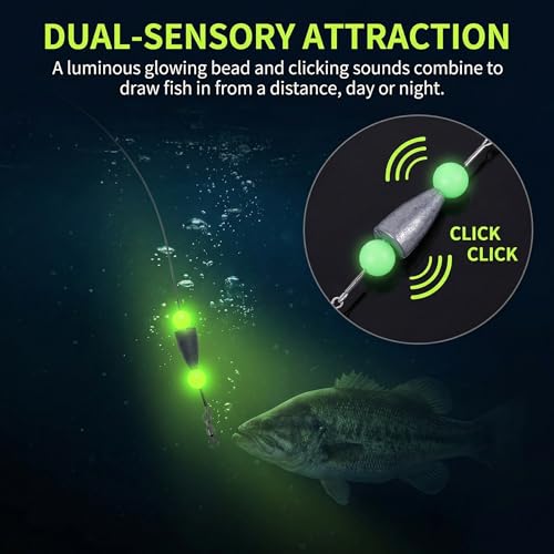 5Pcs Fishing Rigs for Trout Catfish Perch 12 Inch Steel Leader Lines with Fishing Weight 1/4oz Swivels Freshwater Saltwater Pre-Rigged Hooks for Limb Lines Metal Catfishing Finder Gear