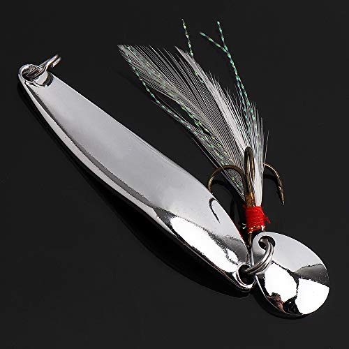 5pcs Spoons Lures Fishing Kit - Metal Spinner Baits With Treble Hooks for Salmon Bass