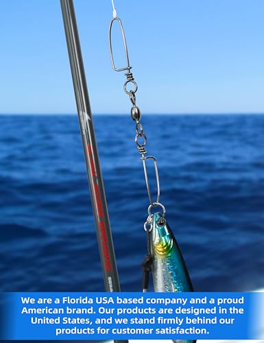 BLUEWING 10pcs Double Snap Swivels 75lbs, 135lbs, 200lbs, 300lbs Stainless Steel Coastlock Fishing Snap Swivel High Strength Saltwater Fishing Tackle Connector - size: 135lbs