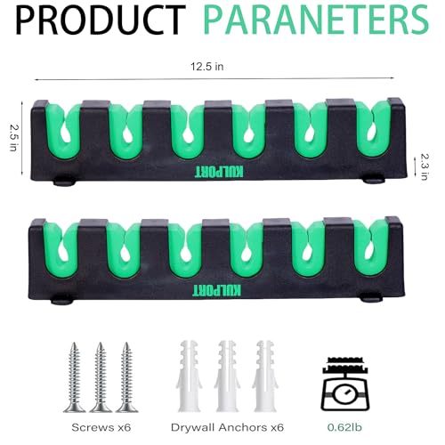 Fishing Rod Rack Holders Wall-Mounted Fishing Pole Holder & Rack, Fishing Pole Holders for Garage & Boat 6-Rod Storage Racks(Horizontal Green, 1 Pair) - color: Horizontal Green, 1 Pair