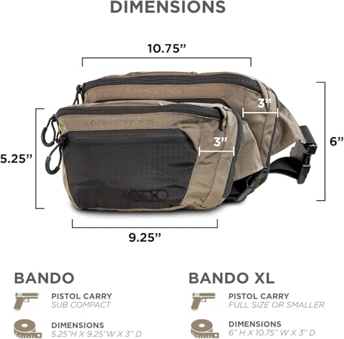 Eberlestock Bando Bag - Tactical Men's Fanny Pack w/Adjustable Waist Belt, Zippered Pockets, Compact Lightweight Belt Bag - color: Military Green, size: X-Large
