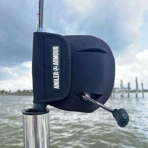 Angler Armour Spinning Reel Cover, Fishing Reel Cover, Neoprene Spinning Reel Case, Spinning Reel Sleeve, Spinning Reel Protective Pouch, Fits 1000, 2000, 3000, 3500 Series Reels (Black) - color: Black