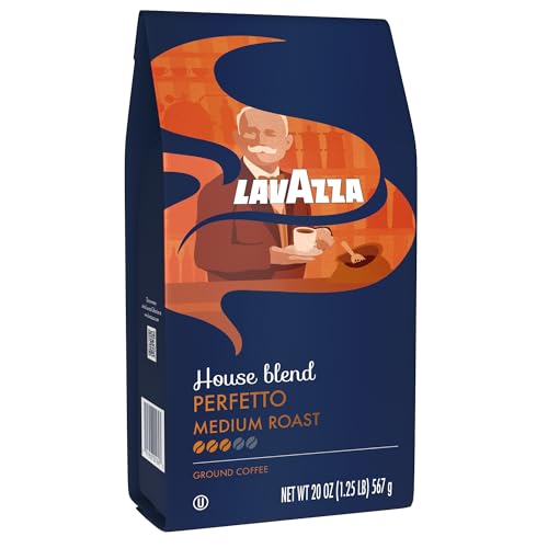 Lavazza Perfetto Ground Coffee Blend, Dark Roast, Value Packet, Caramel flavor with Dark and Velvety Texture, 100% Arabica, 20 Ounce (Pack of 2) - size: 20 Ounce (Pack of 2)