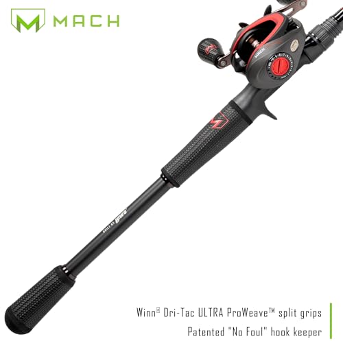 Lew’s MACH Jacked Baitcast Reel and Fishing Rod Combo, HM50 Graphite Rod, Tanso Tech Reel Frame and Sideplate, Carbon Fiber Drag System, 7.5:1 Gear Ratio - size: 7'3"