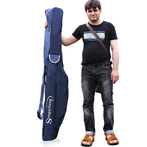 Sougayilang Fishing Rod Case Organizer Pole Storage Bag Fishing Rod and Reel Carrier Organizer for Travel - color: Blue-Length: 170cm/67in