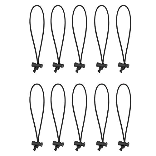 Foto&Tech Multipurpose Extra Thick Elastic Cable Tie and Organizer, Adjustable Cable Strap Toggle Tie, Reusable Tangle Tamer, Cable Management for Cord and Cable (10x 25CM, Black) - color: Black, size: 10 x 25 CM