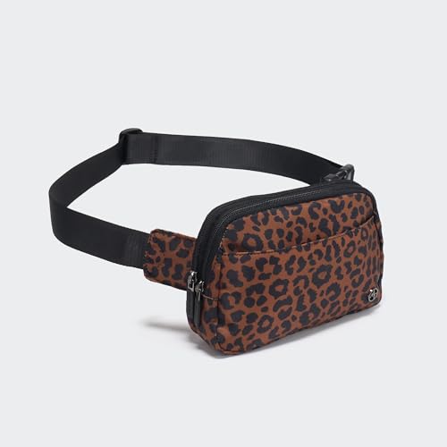 Pander Everywhere Belt Bag for Women, 5 Zipper Pockets Nylon Crossbody Fanny Pack Purse (Midnight Leopard) - color: Midnight Leopard