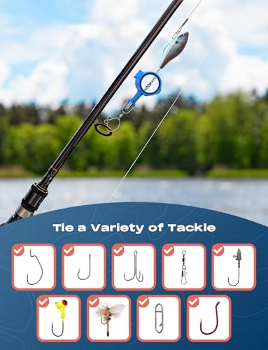 HOOK-EZE Fishing Knot Tying Tool Standard Size, 4-in-1 Knot Tying Tool MultiPro Size,Cover Fishing Hooks While Tying Strong Fishing Knots