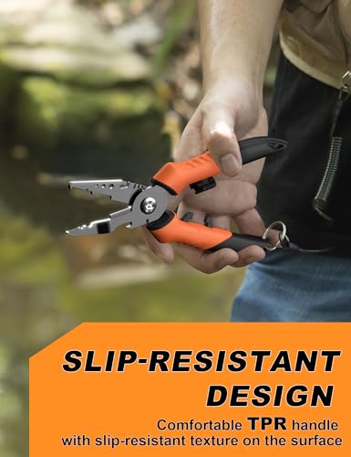 7.5"Fishing Split Ring Pliers, Multi-Function Fishing Gear | Stainless Steel Fishing Tools,Corrosion-Resistant Saltwater Fishing Pliers