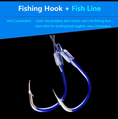 Dyxssm Small Fishing Hooks with Line Tiny Fishing Hook on Nylon Fishing Line (Pack of 20) - color: Type-A: Blue, size: 10#