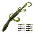 Wild Lizard Soft Plastic Lure, 5.5 Inch Scented Creature Bait for Bass Fishing, Active Legs & Tail, Dense Salt Body for Natural Sink, Ideal for Texas & Carolina Rig, 10-Pack - color: Watermelon Chartreuse