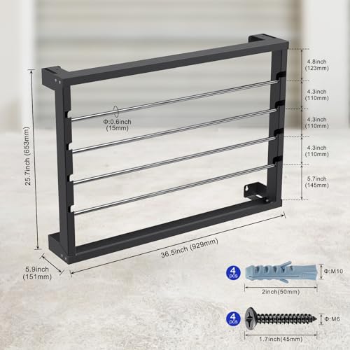 Kipika Portable Wire Spool Rack - Heavy-Duty Steel Cable Dispenser with 4 Adjustable Rods, Spool Rack Holder for Efficient Storage & Dispensing (B: Wall-mounted Wire Spool Holder (4 Rods)) - color: B: Wall-mounted Wire Spool Holder (4 Rods)