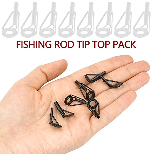 Fishing Rod Tip Repair Kit 40 Pcs Pole Eyelet Replacement Ceramic Guides Rings Mixed Size