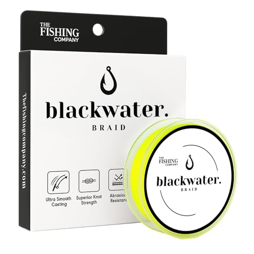 Blackwater Braid 8X Braided Fishing Line – Smooth, Strong UHMWPE Fiber – Abrasion Resistant, Zero Stretch – for Saltwater & Freshwater - color: High Vis Yellow, size: 8LB (500 Yards)