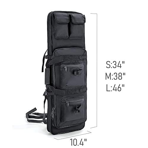 Gespann Tactical Rifle Backpack Soft Rifle Case Rifle Storage Holder for Hunting Trekking Hiking Fishing Rod Bag - color: Black, size: 32 inches