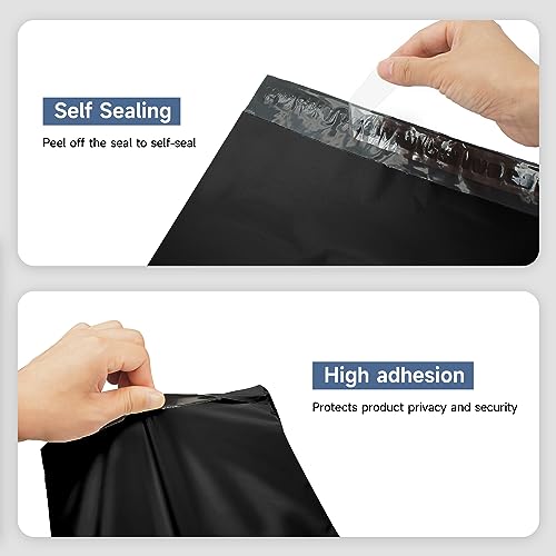 KKBESTPACK 200 Pcs 12x15.5 Poly Mailer Envelopes Shipping Bags Self Adhesive Waterproof Bags (Black), 12 x 15.5 - color: Black, size: 12" x 15.5" 200pcs