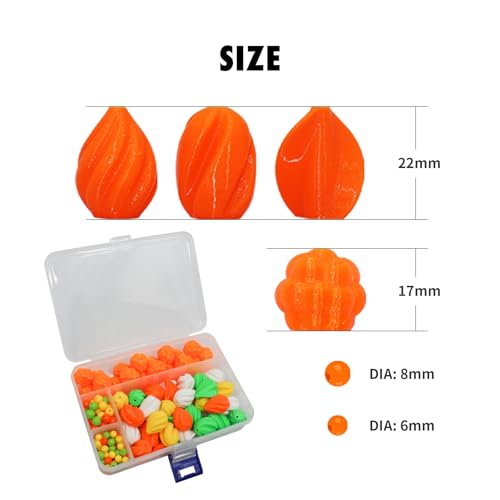 51pcs Floats Pompano Rigs Surf Fishing Rig Floats Cylindrical, Spin, Trout, bass, Salmon Fishing rigs with Tackle Box