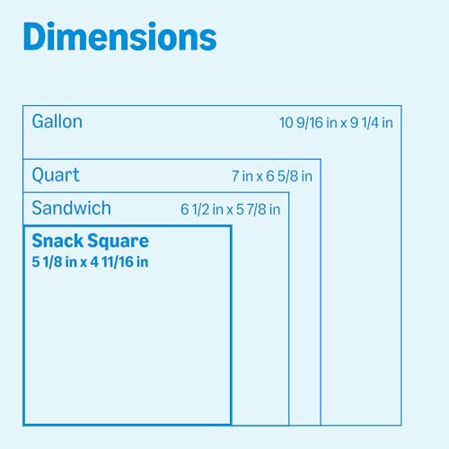 Amazon Basics Square Snack Bags with Double Zipper, Seals in Freshness, 5 1/8" x 4 11/16", 100 Count - size: Square (100 Count) (Pack of 1)