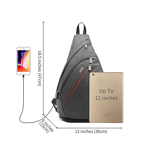 TUDEQU Sling Bag for Men Crossbody Backpack,8 Pockets Sling Backpack Mens Sling Bag,19L Sling Pack,One Strap Backpack for Men | One Strap Backpack with Umbrella Pocket,Sling Backpack with Stability Strap, One Shoulder Backpack for Hiking,Gym,Travel - colo