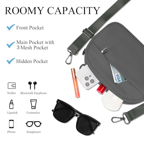 MAXTOP Small Crossbody Bags for Women Belt Bag Fanny Pack with Adjustable Strap - color: Dim Grey, style: Small Crossbody Bag