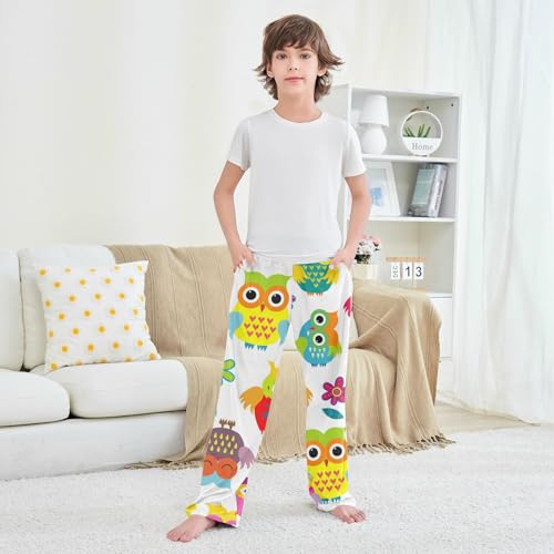 Pajama Pants Long Sleep Pant Elastic Waist Pajama Bottoms with Pockets - color: Color 4, size: 9-10 Years