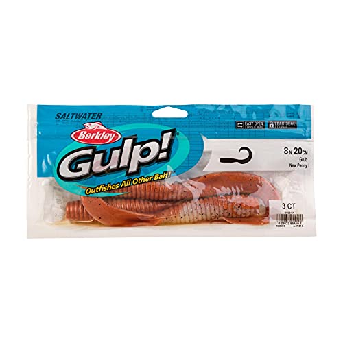 Berkley Gulp! Grub Saltwater Fishing Soft Bait - color: New Penny, size: 8- Inch