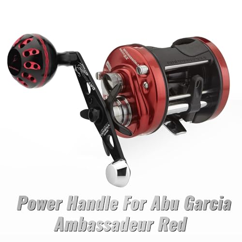 GOMEXUS Power Handle for Abu Garcia Ambassadeur C3/C4/S/SX 5000-7000 Round Fishing Reels Catfish Special Crank - color: For Abu 5000-6500 Red