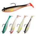 5/6Pcs Pre-Rigged Soft Plastic Lures, Paddle Tail Swimbait, Jig Heads for Bass, Walleye, Pike, Trout, Redfish Fishing - color: 5Pcs Pre-Rigged Paddle Tails