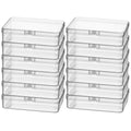 Rectangular Clear Plastic Storage Containers, 12 Pack | 4.5 x 3.3 x 1.1 inch, Hinged Lid, For Beads and Small Craft Items - size: 4.5 x 3.3 x 1.1 inch