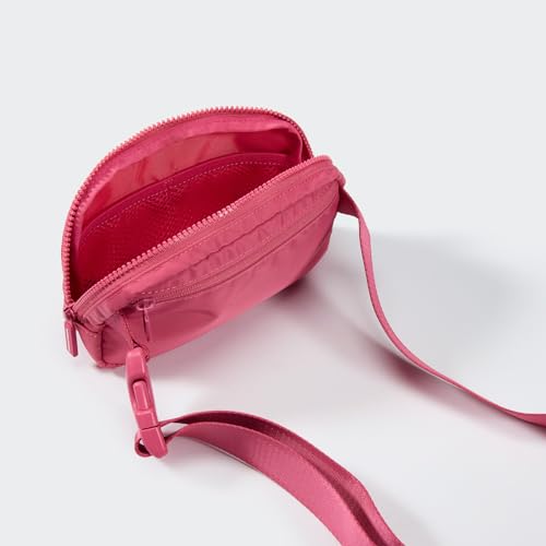 Pander Two Way Zipper Fanny Pack Nylon Everywhere Belt Bag for Women, Water Repellent Waist Packs, Crossbody Bags with Adjustable Strap (Hot Pink). - color: Hot Pink