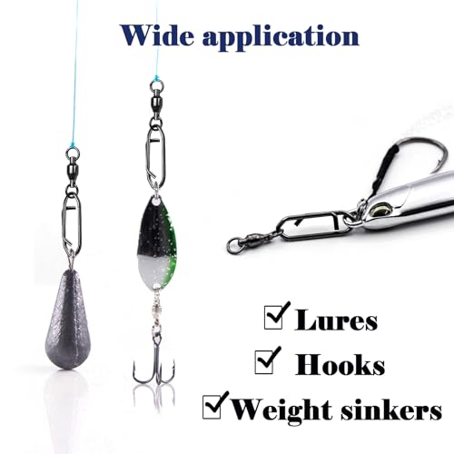 Ball Bearing Snap Swivels 25Pcs Fishing Clips Quick Change Connector Stainless Steel Terminal Tackle for Saltwater Freshwater Size 0# 1# 2# 3# 4# 5# - size: 0#_44lbs_25pcs