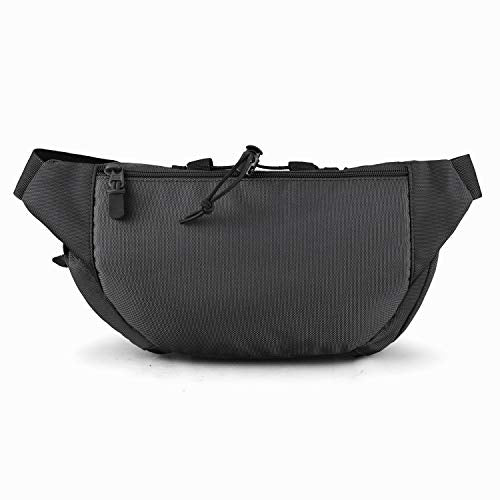 SOWHUP Tactical Fanny Pack,Military Waist Bag Pack with U.S Patch Utility Hip Belt Bumbag for Outdoor Fishing Hiking (Black(5 Zipper Pockets)) - color: Black(5 Zipper Pockets)
