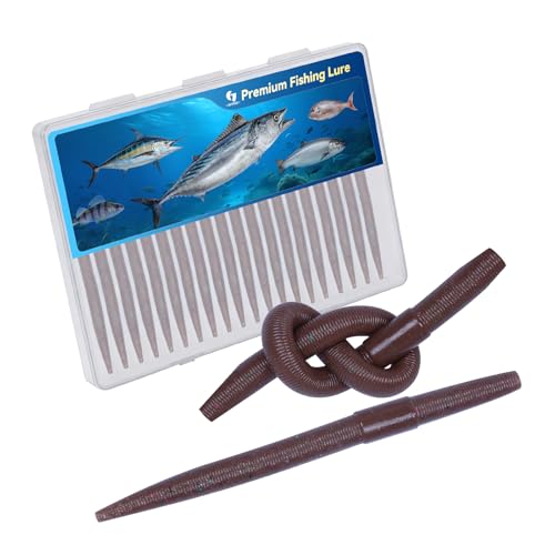 Clearance Bionics-Designed Durable Soft Plastic Fishing Lures Kit with Bonus Accessories, 3/4/5/6 Inch, 9-Type Lifelike Swimbaits in One Gear Set Included Tackle Box for Bass - color: Brown