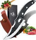 Huusk Japan Knife Upgraded Version, Fillet Caveman Viking Knives Handmade Butcher Boning Knife for Meat Cutting Kitchen Knife with Sheath for Home or Camping Outdoor, Gift for Fathers - size: 5.8 inch